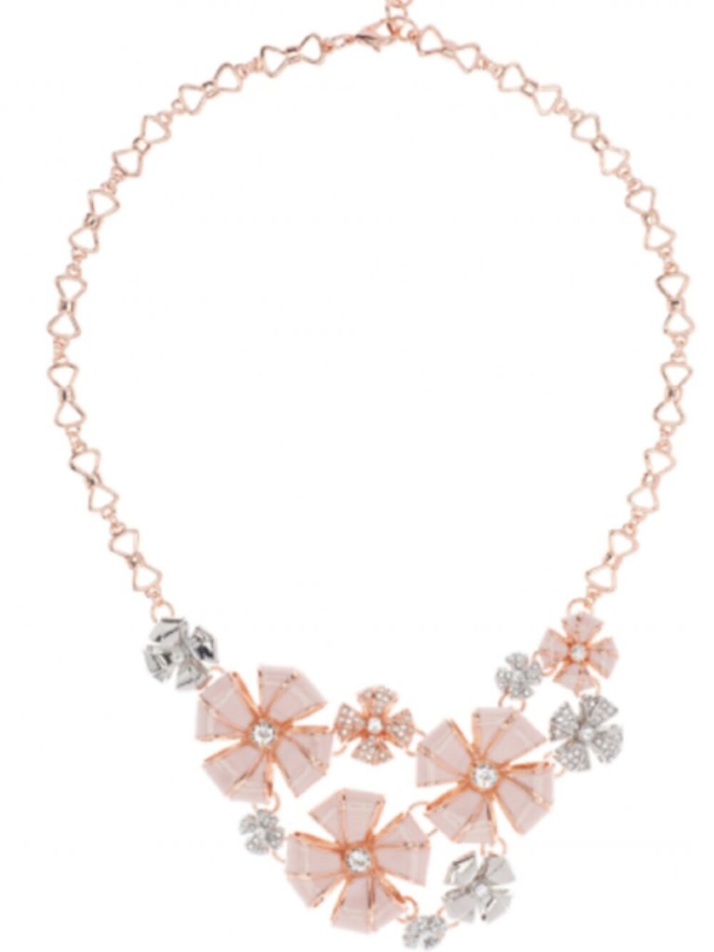 Ted Baker Roesia: Enamel & Pave Crystal Rosette Cluster Necklace
